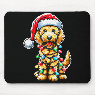 Australische Labradoodle Kerstboom Kerstman Muismat