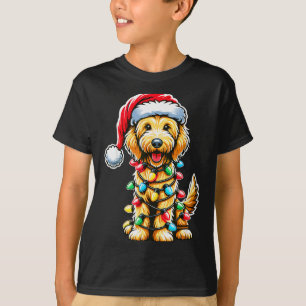 Australische Labradoodle Kerstboom Xmas Kerstman L T-shirt
