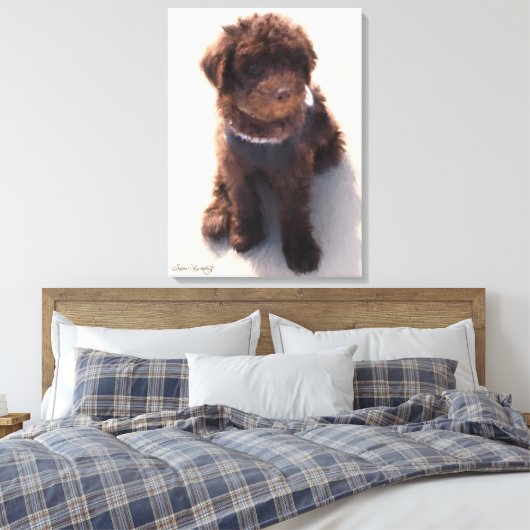 AUSTRALISCHE LABRADOODLE PUPPY CANVAS AFDRUK (Insitu (Slaapkamer))