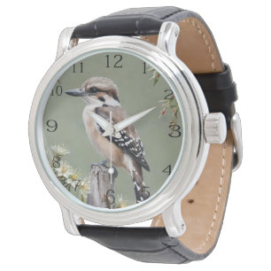 Australische lachvogel de Kookaburra olieverf, Horloge