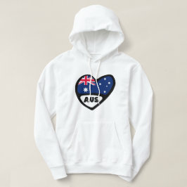Australische landencode Vlag hart AUS Hoodie