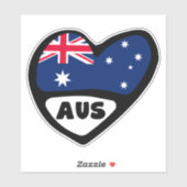 Australische landencode Vlag hart AUS Sticker (Vel)