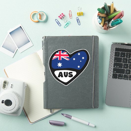 Australische landencode Vlag hart AUS Sticker (iPad Cover)