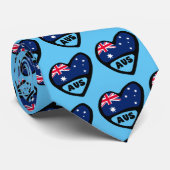 Australische landencode Vlag hart AUS Stropdas (Opgerold)