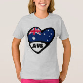 Australische landencode Vlag hart AUS T-shirt (Voorkant)