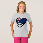 Australische landencode Vlag hart AUS T-shirt (Voorkant volledig)