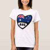 Australische landencode Vlag hart AUS T-shirt (Voorkant)