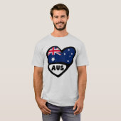 Australische landencode Vlag hart AUS T-shirt (Voorkant volledig)