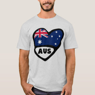 Australische landencode Vlag hart AUS T-shirt