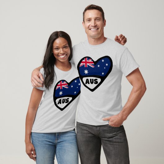 Australische landencode Vlag hart AUS T-shirt (Unisex)