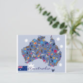 Australische landvorm met pictogrammen briefkaart (Staand voorkant)