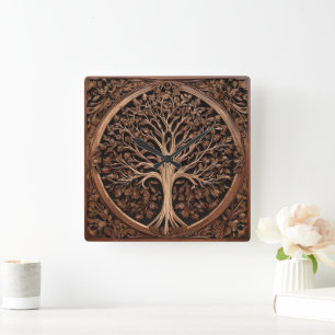 Australische lekkernijen: Waratah Wood Print, Vierkante Klok