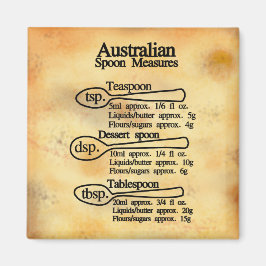 Australische lepelmaten conversietabel bakken magneet
