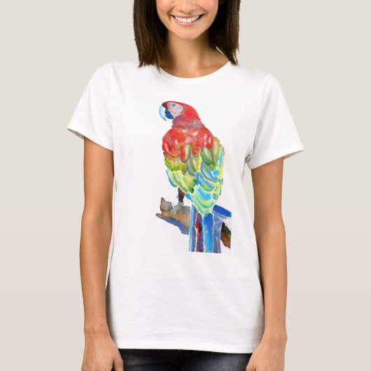 Australische Macaw Parrot Aquarel kunst T Shirt (Voorkant)