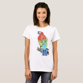 Australische Macaw Parrot Aquarel kunst T Shirt (Voorkant volledig)