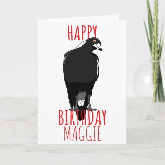 Australische magpie Happy Birthday-kaart Kaart (Voorkant)