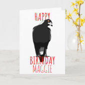 Australische magpie Happy Birthday-kaart Kaart (Gele Bloem)