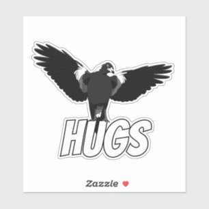 Australische magpie wil sticker voor knuffels