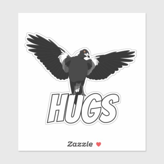 Australische magpie wil sticker voor knuffels (Vel)