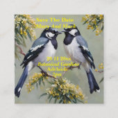 Australische Magpies olieverf, bewaar de datum, Informatiekaartje (Voorkant)