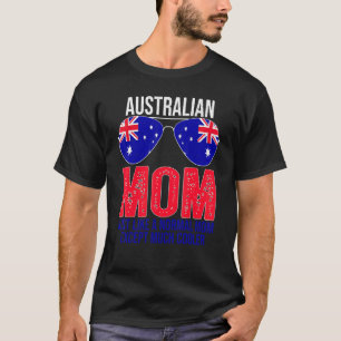Australische mam Australia Flag Sunbrilglazen Moth T-shirt