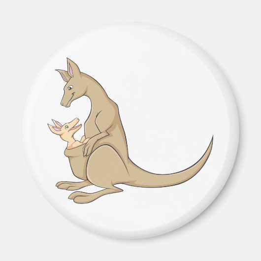 Australische Mama Kangoeroe en Baby Joey Magneet (Voorkant)