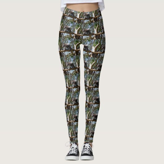 Australische man koala Beer op de weg, Leggings (Voorkant)