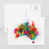Australische map Verf Splashes Briefkaart (Voorkant / Achterkant)