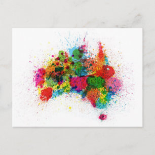 Australische map Verf Splashes Briefkaart
