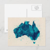 Australische map Verf Splashes Briefkaart (Voorkant / Achterkant)