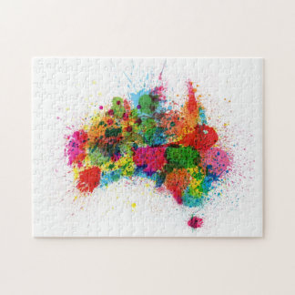 Australische map Verf Splashes Legpuzzel