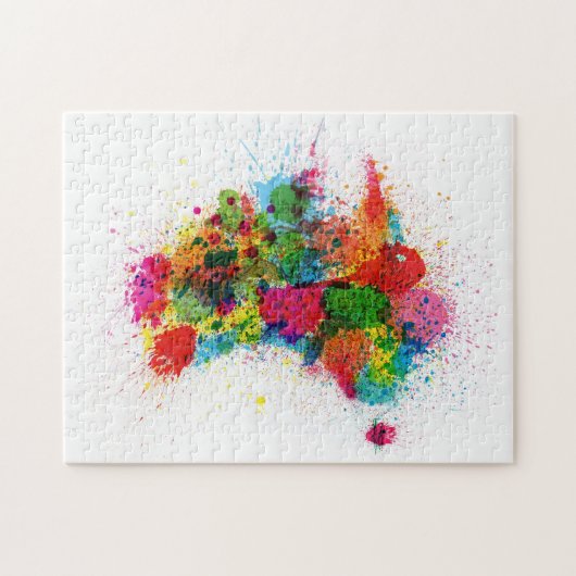 Australische map Verf Splashes Legpuzzel (Horizontaal)