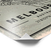 Australische melbourne map print poster canvas (Hoek)