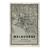 Australische melbourne map print poster canvas (Voorkant)