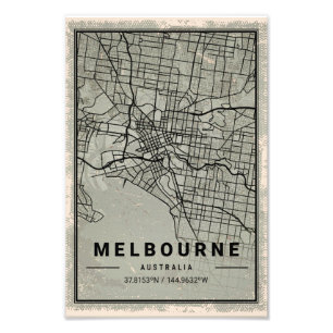 Australische melbourne map print poster canvas
