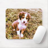 Australische miniatuurherder! Mini Aussie Puppy! Muismat (Met muis)