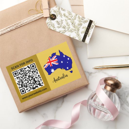 Australische moderne QR-code-stickers, Australisch Rechthoekige Sticker (Geschenken)
