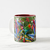 Australische Mok Rosella Parrots (Voorkant links)