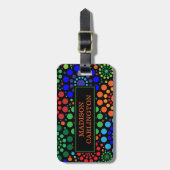 Australische monogram voor aboriginal art cirkels bagagelabel (Voorkant verticaal)