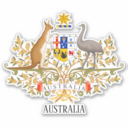 Australische nationale wapenschild patriottisch sticker (Voorkant)