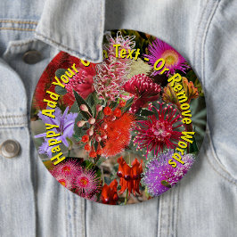 Australische Native Wild Flowers Large Badge Ronde Button 6,0 Cm