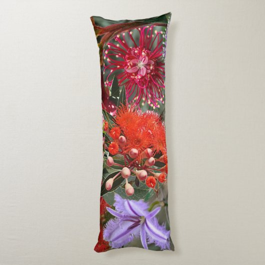 Australische Native Wild Flowers Lichaamskussen (Achterkant (Verticaal))