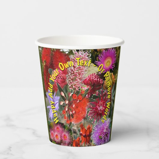 Australische Native Wild Flowers Papieren Bekers (Achterkant)