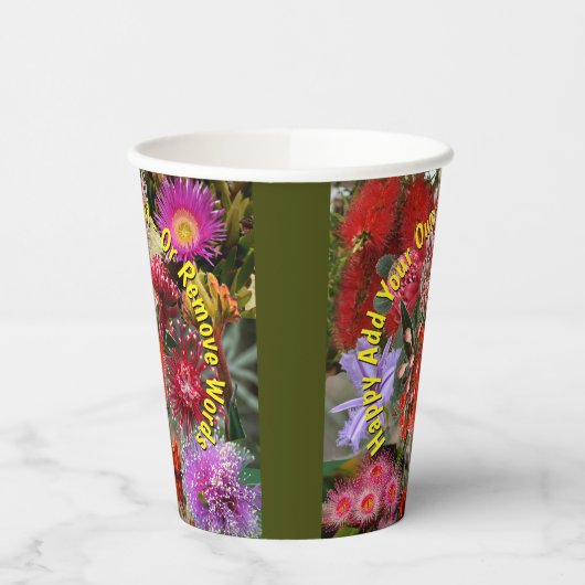 Australische Native Wild Flowers Papieren Bekers (Links)