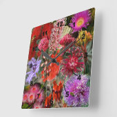 Australische Native Wild Flowers Vierkante Klok (Hoek)