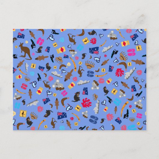 Australische objecten, waarvoor Australië beroemd  Briefkaart (Voorkant)