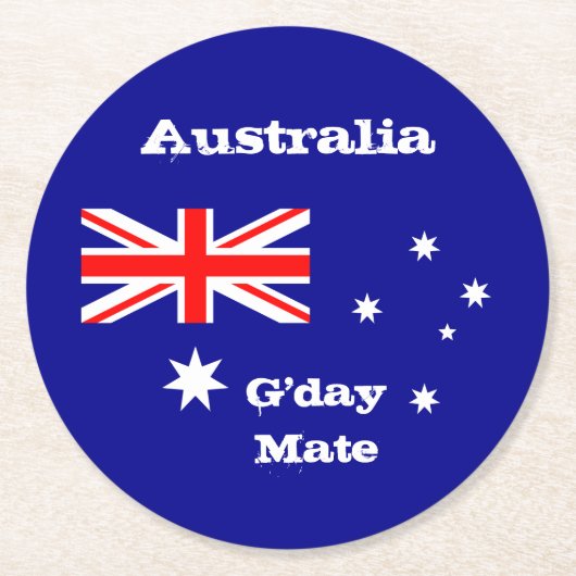 Australische onderzetters met vlag en G-day Mate / (Voorkant)