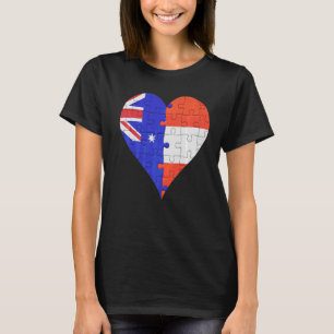 Australische Oostenrijkse vlag hart T-shirt