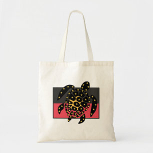 Australische originele vlag en Zee schildpad Tote Bag