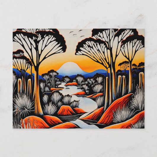Australische Outback Art Briefkaart (Voorkant)
